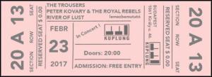 The Trousers, Peter Kovary & The Royal Rebels, River Of Lust - Koncertek a Kuplungban (2017.02.23.)