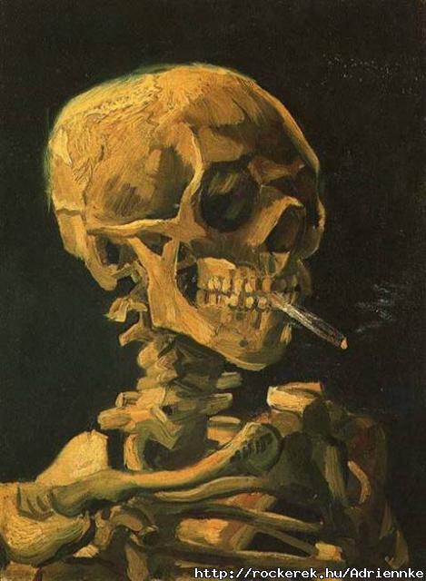 Vincent van Gogh-Skull with cigarette (1886)