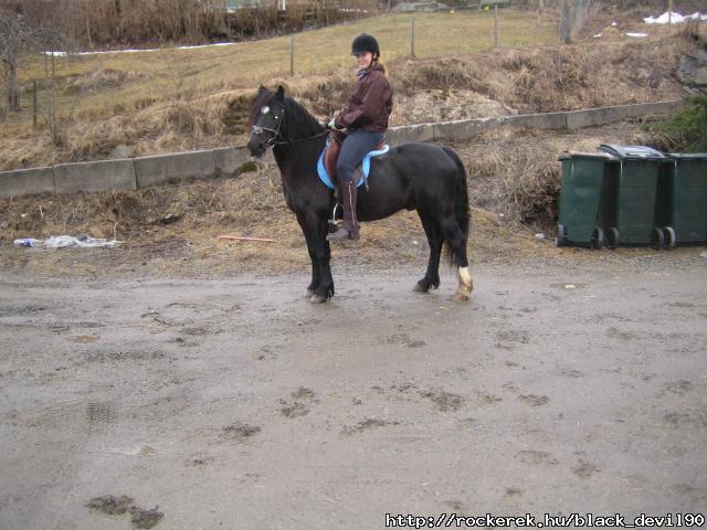 me on my horse after a trip =)