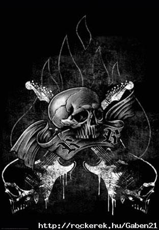 lghr15852+skull-and-guitar-by-art-worx-poster