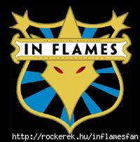 in flames