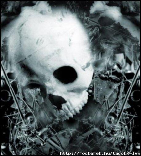 goth skull in white