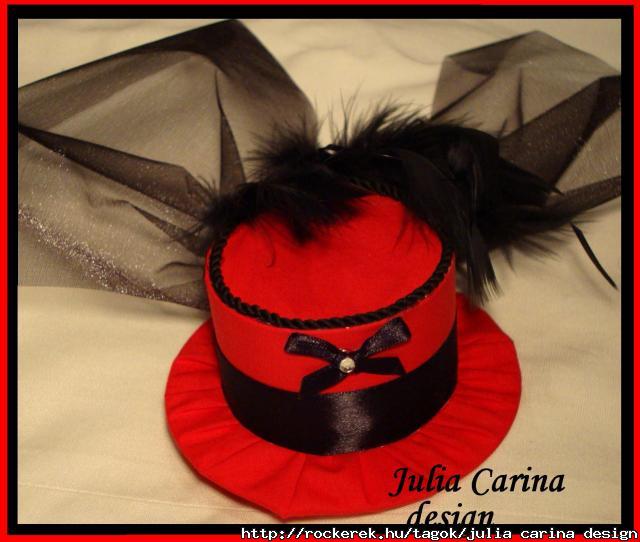  piros fekete mini cilinder tncos kalapka 