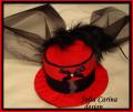  http://juliacarina.com/ , piros fekete mini cilinder táncos kalapka masnival