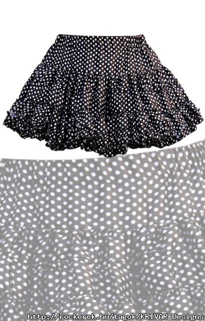 Black Polka Dot Skirt - Size: S/M/L