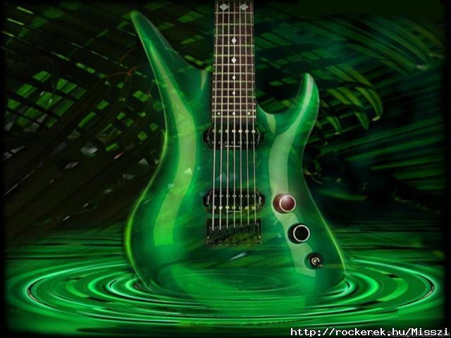 green-guitar-wallpaper