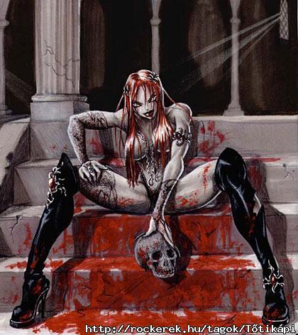 bloody-girl-with-skull