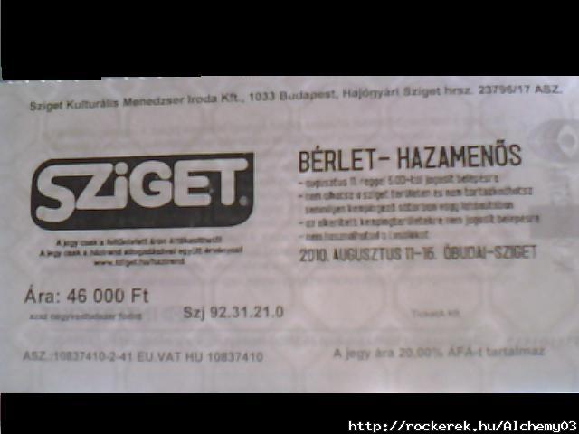 Els SZIGET jegyem:P
