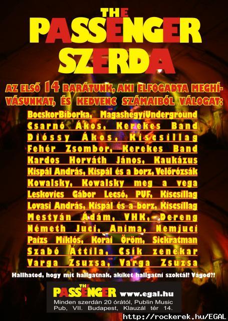 The Passenger, Publin Music Pub, BP 7., Klauzl tr 14.