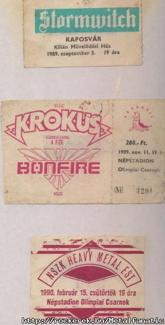 KONCERTJEGYEK 1989-90