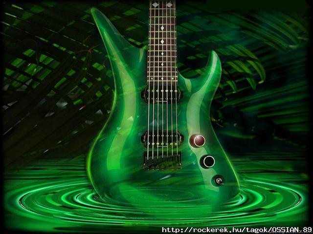 green-guitar-wallpaper