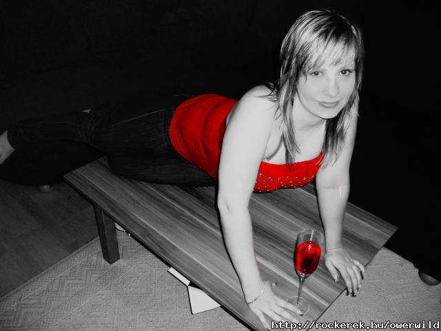 Red girl in black world