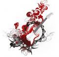 ist2_2830162_rock_guitar_over_abstract_floral_background
