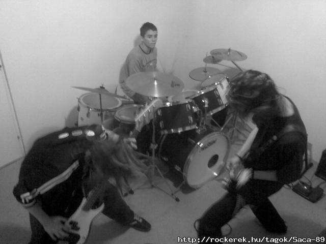 with my band...