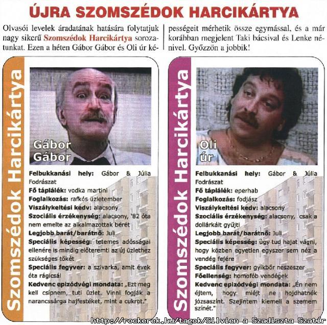Szomszdok harcikrtya: GborGborGborGborGborGborGbor,Oli r