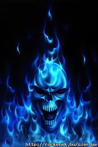 Flaming_Blue_Skull_320X480_iPhone_Mobile_Wallpaper